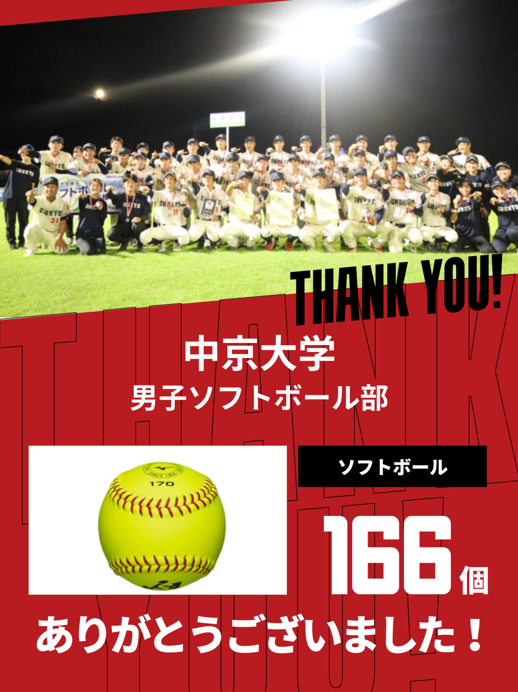 CHEER UP! for 中京大学　男子ソフトボール部